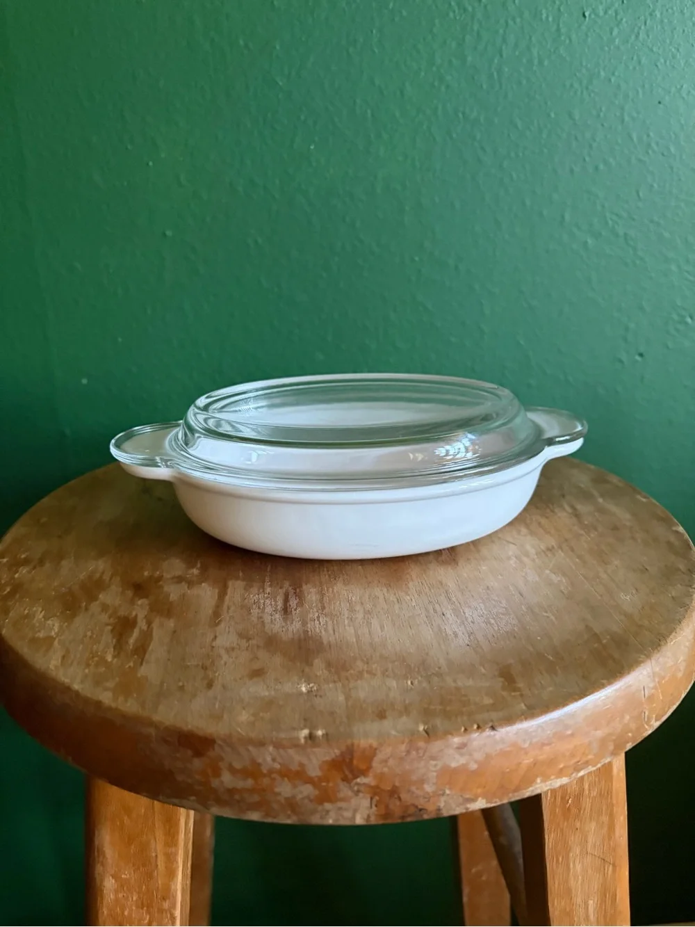 Pyrex Visions mini Casserole Dish V-14-B in White w/ Lid